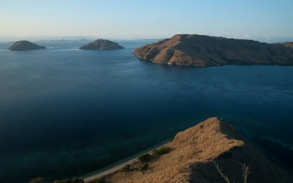 The view from a hilltop over the bays of Gili Lawa Darat, Komodo National Park.